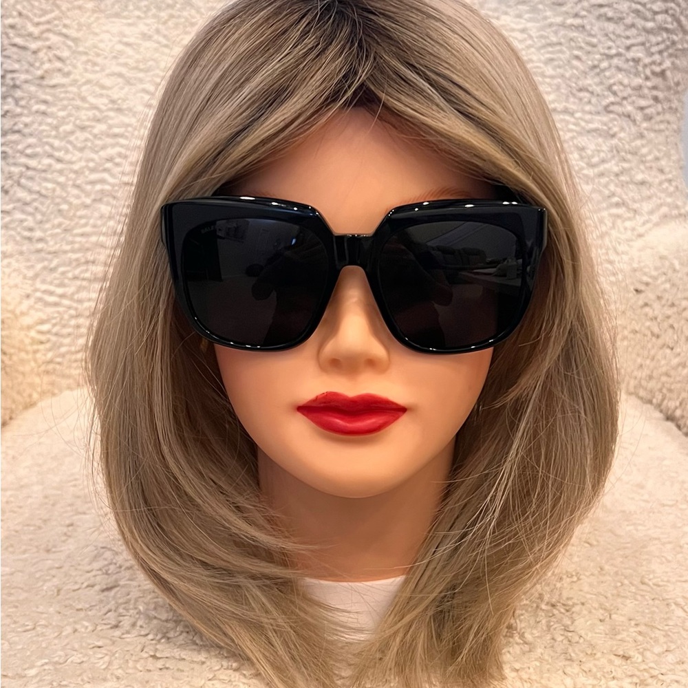 UNISEX Balenciaga Hybrid BB0025SA Black Lime Green Square Sport Sunglasses